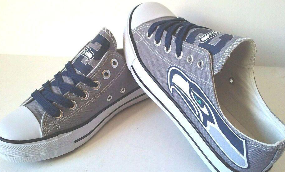 Women's And Youth Seattle Seahawks Repeat Print Low Top Sneakers 010